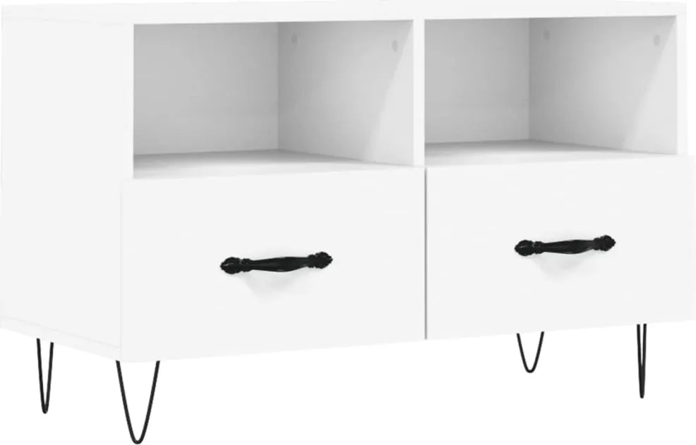 vidaXL Comodă TV, alb, 80x36x50 cm, lemn prelucrat