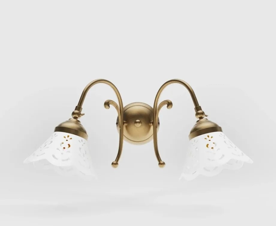 Aplica de perete din alama si abajur ceramic Zefira