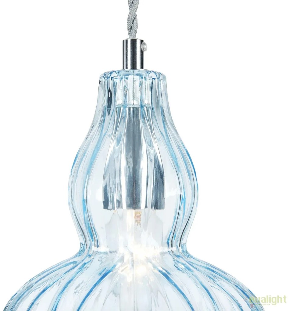 Pendul modern din sticla Eustoma, albastru deschis MYMOD238-PL-01-BL