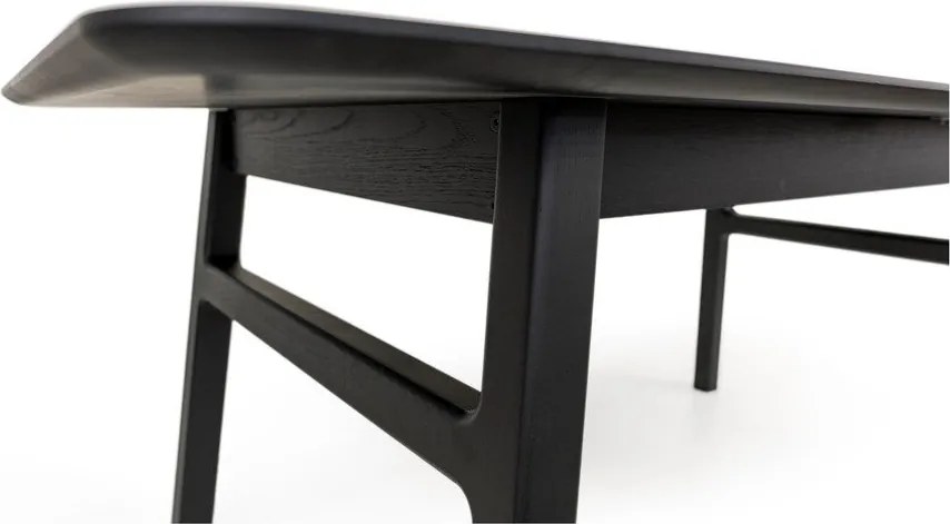 Masă de dining extensibilă cu aspect de lemn de stejar cu blat suplimentar 90x180 cm Curved – Woodman