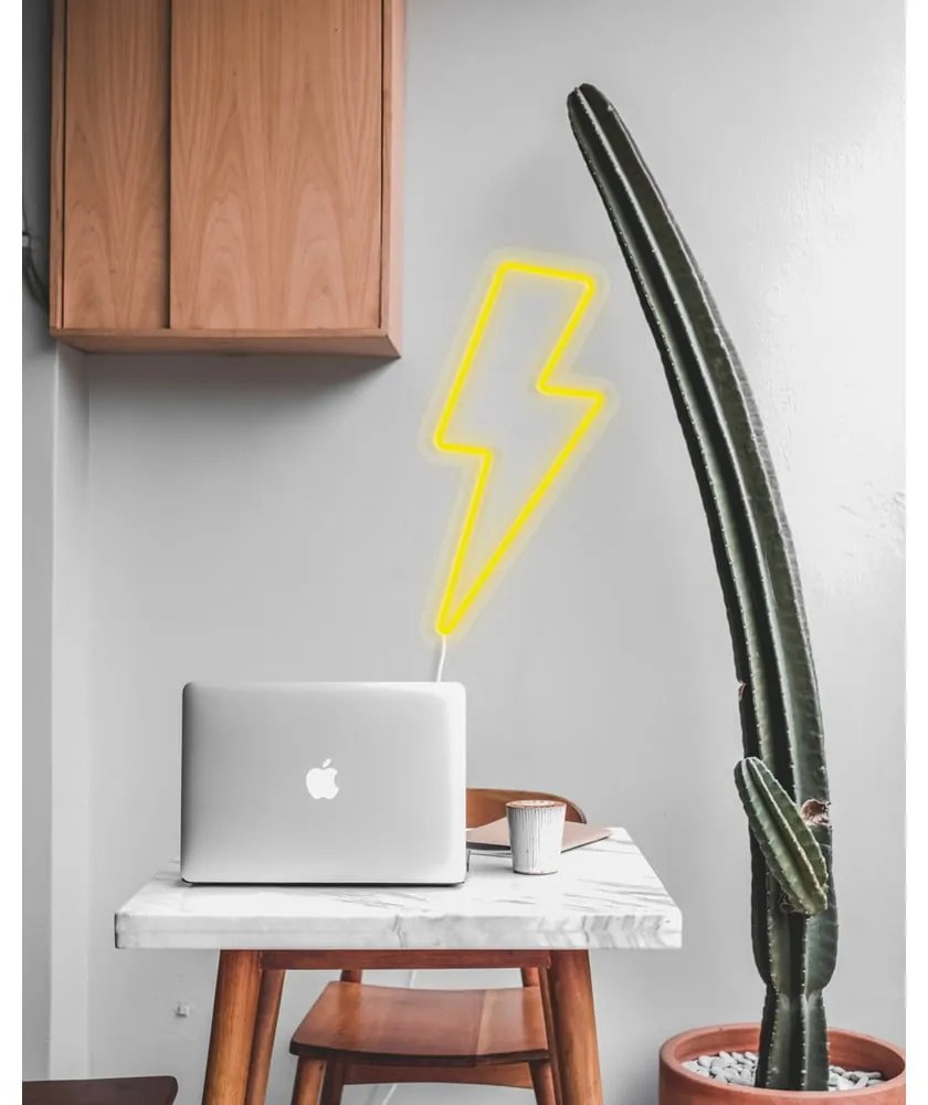Decorațiune luminoasă de perete Candy Shock Bolt, 40 x 20 cm, galben