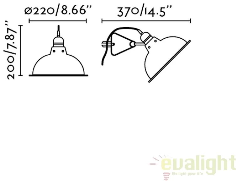 Lampa cu clips design Industrial Style PEPPER negru 64169