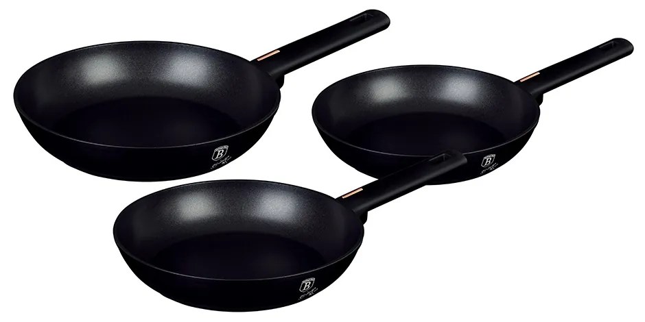 Set de tigai din 3 piese Monaco Berlinger Haus BH 7095, antiaderente, gama premium, design elegant