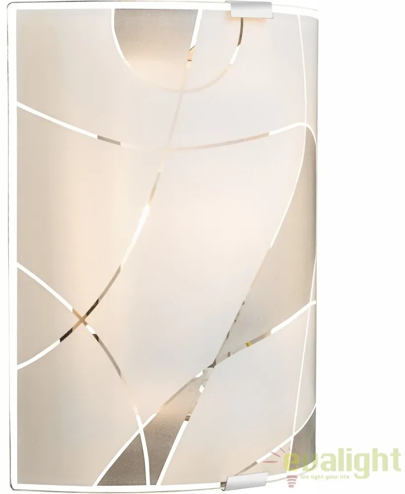 Aplica de perete design elegant din sticla satin cu linii decorative Paranja 40403W2 GL