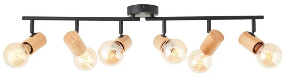 Brilliant - Spot KERRY 6xE27/40W/230V negru/bambus