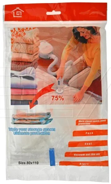 Sac cu vid pentru depozitarea practică a hainelor de sezon - 80 x 110 cm
