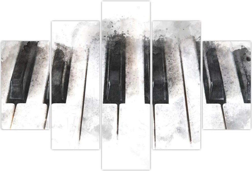 Tablou - Pian, acuarelă (150x105 cm)