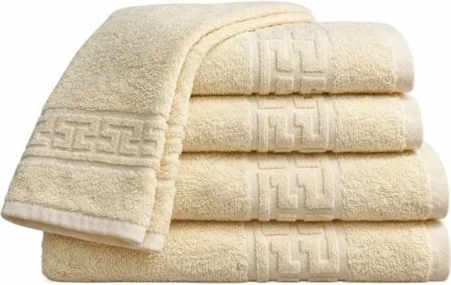 Set 5 Prosoape 50x90 cm Bumbac 500 g/mp Bordura Greceasca, Bej