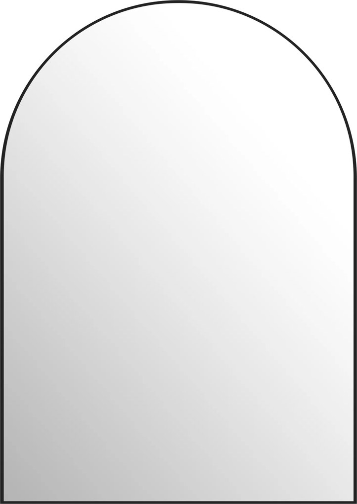 HOMCOM Oglinda de perete arcuită oglindă de baie cu cadru din aliaj de aluminiu pentru dormitor living intrare 50 × 70 cm negru | Aosom Romania