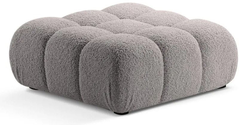Taburet modular gri deschis cu tapițerie din țesătură bouclé Bellis – Micadoni Home