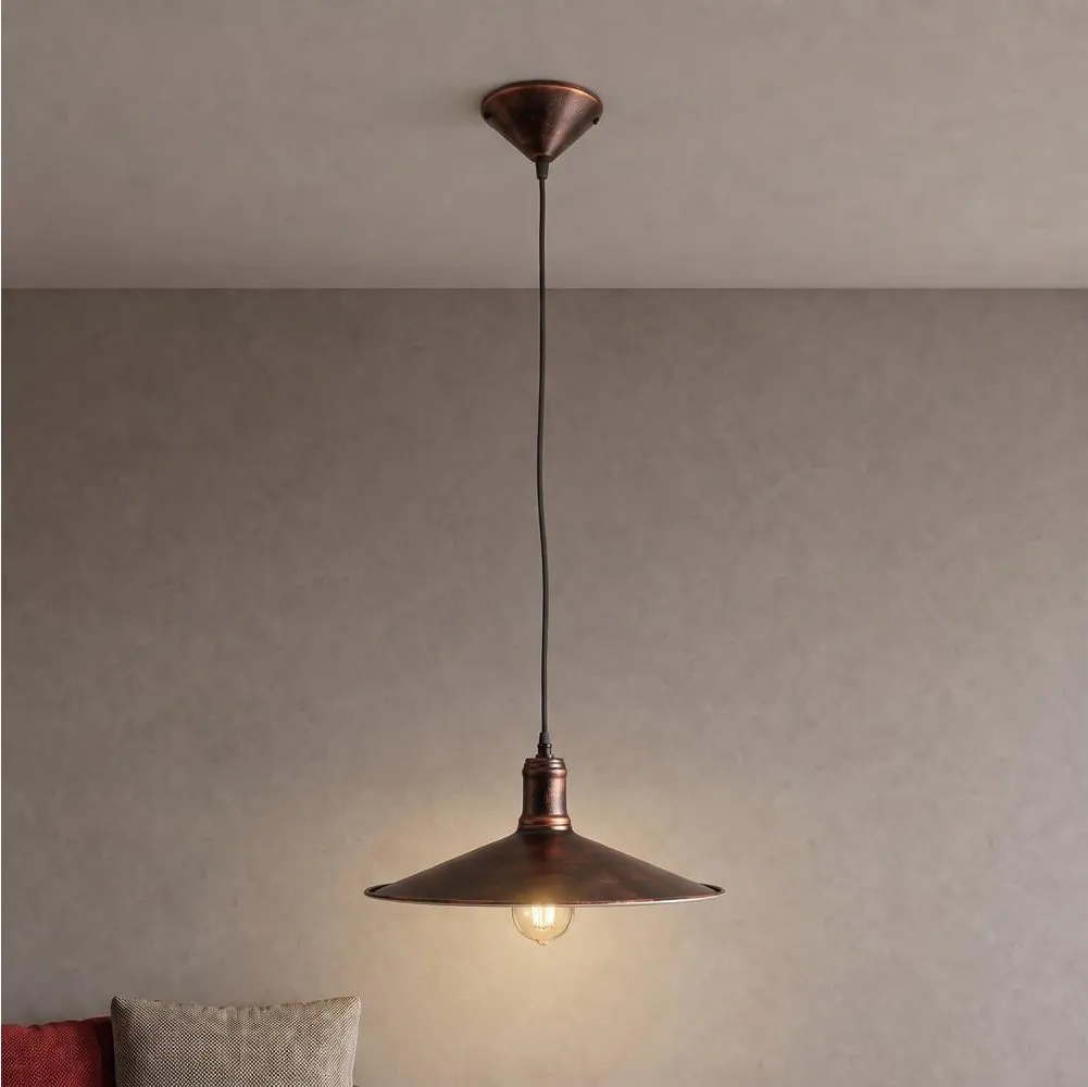 Brilagi - Lustră suspendată pe cablu FORGE 1xE27/60W/230V Ø 36 cm patină/cupru