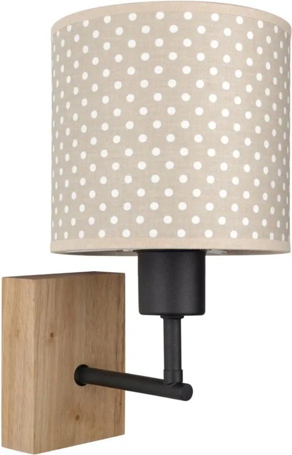 Brilagi - Lampă de perete BOBO WOOD 1xE27/25W/230V stejar/negru/bej/cu buline
