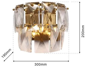 Aplică de cristal CHELSEA 2xE14/40W/230V aurie