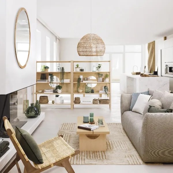 Oglindă de perete Atmosphera ANGELO d. 110 cm pin