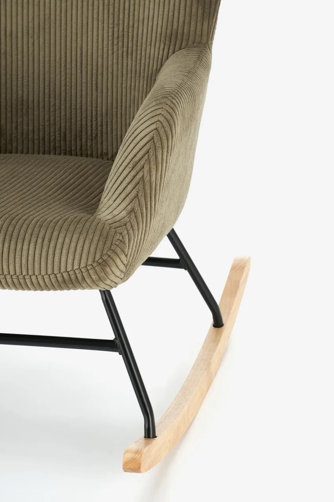 Fotoliu tip balansoar Belmiro velvet olive H92 cm
