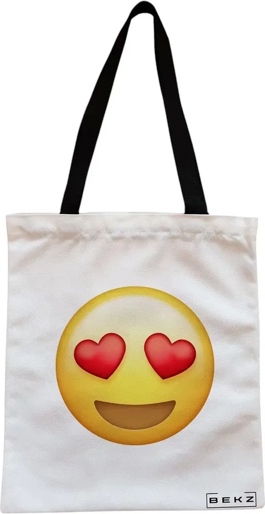 Sacosa de Panza pentru Cumparaturi, Geanta Tote, model Love, Cu fermoar, 38x34.5 cm, Alba, BEKZ®