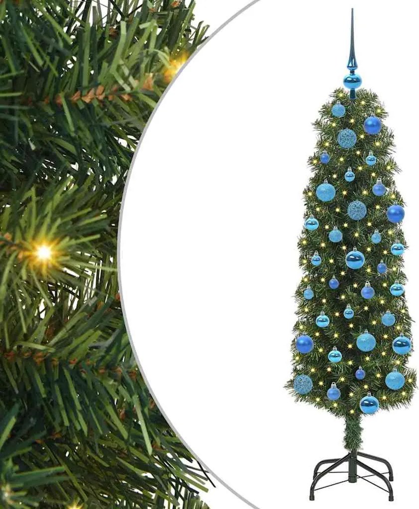 vidaXL Brad de Crăciun artificial Verde 150 cm PVC și oțel și plastic