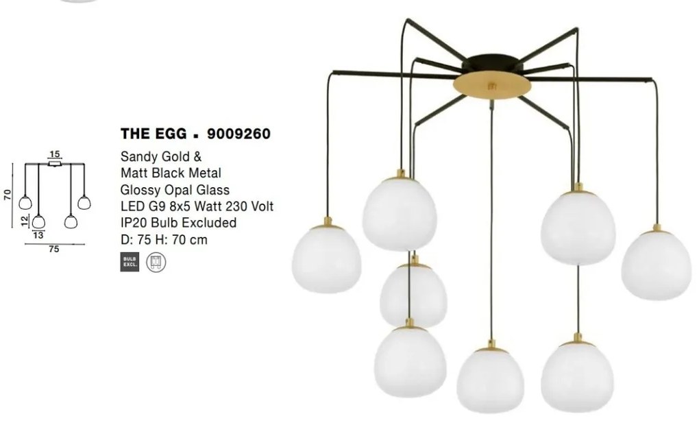 Lustra moderna design deosebit cu 8 de surse de lumina THE EGG