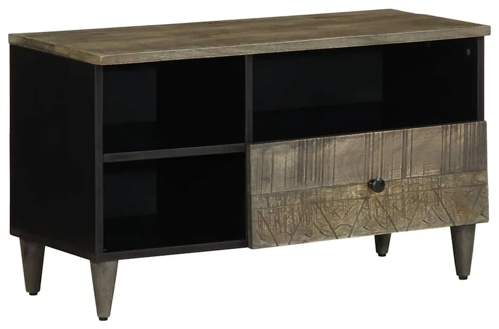 vidaXL Dulap TV, negru, 80x33x46 cm, lemn masiv de mango