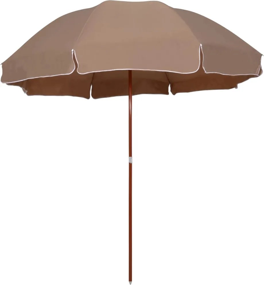 vidaXL Umbrelă de soare de grădină, stâlp din oțel, taupe, 300 cm