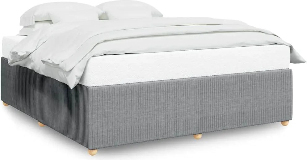 vidaXL Cadru de pat fără saltea, gri deschis, 200x200 cm, textil