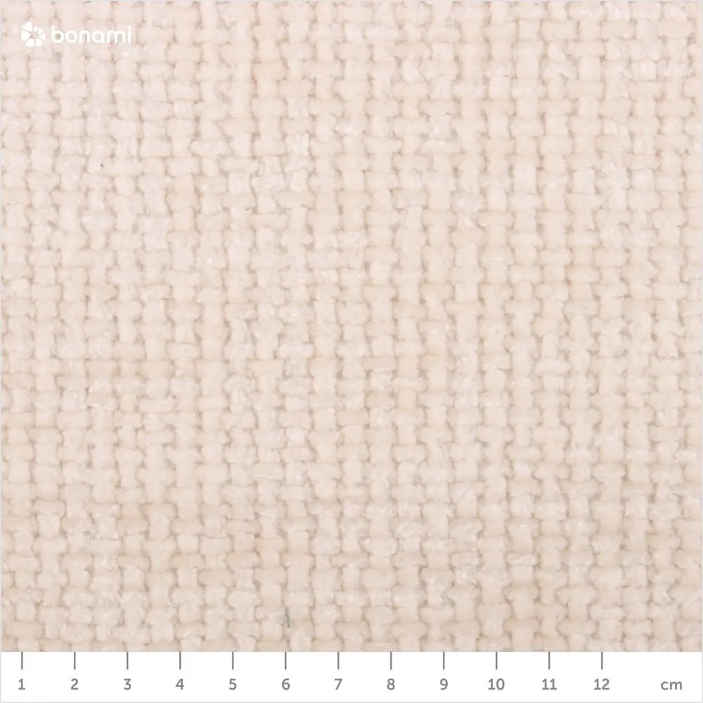 Pat matrimonial crem tapițat cu spațiu de depozitare cu somieră 160x200 cm Miley – Micadoni