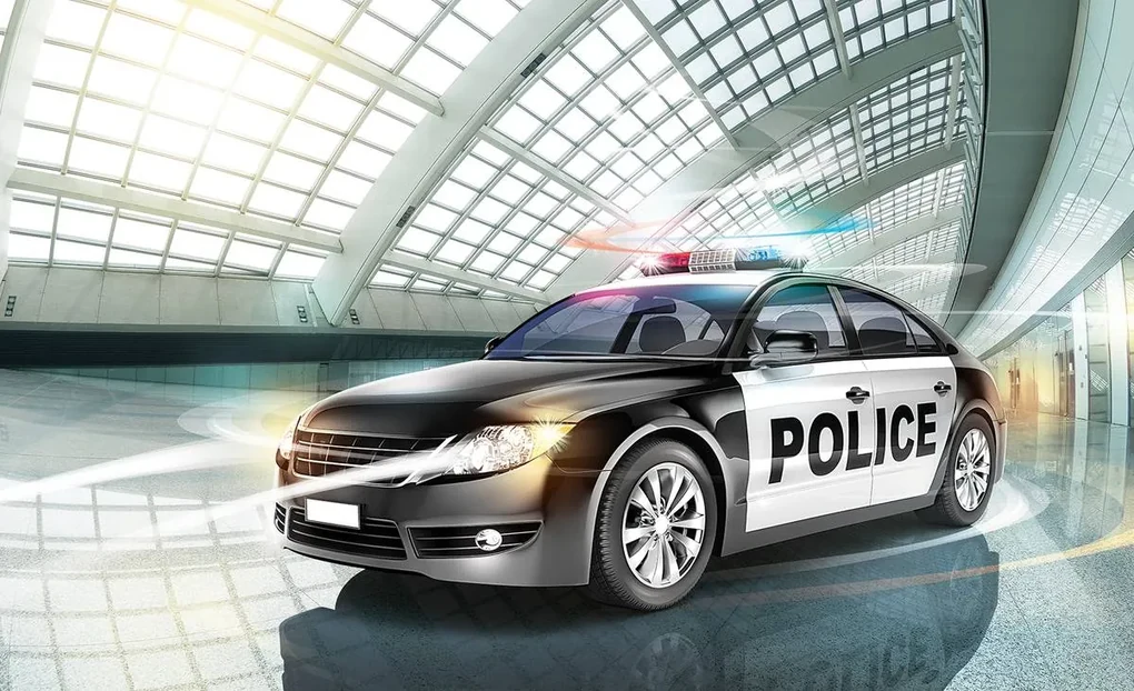 Fototapet - Mașina de poliție (152,5x104 cm), în 8 de alte dimensiuni noi