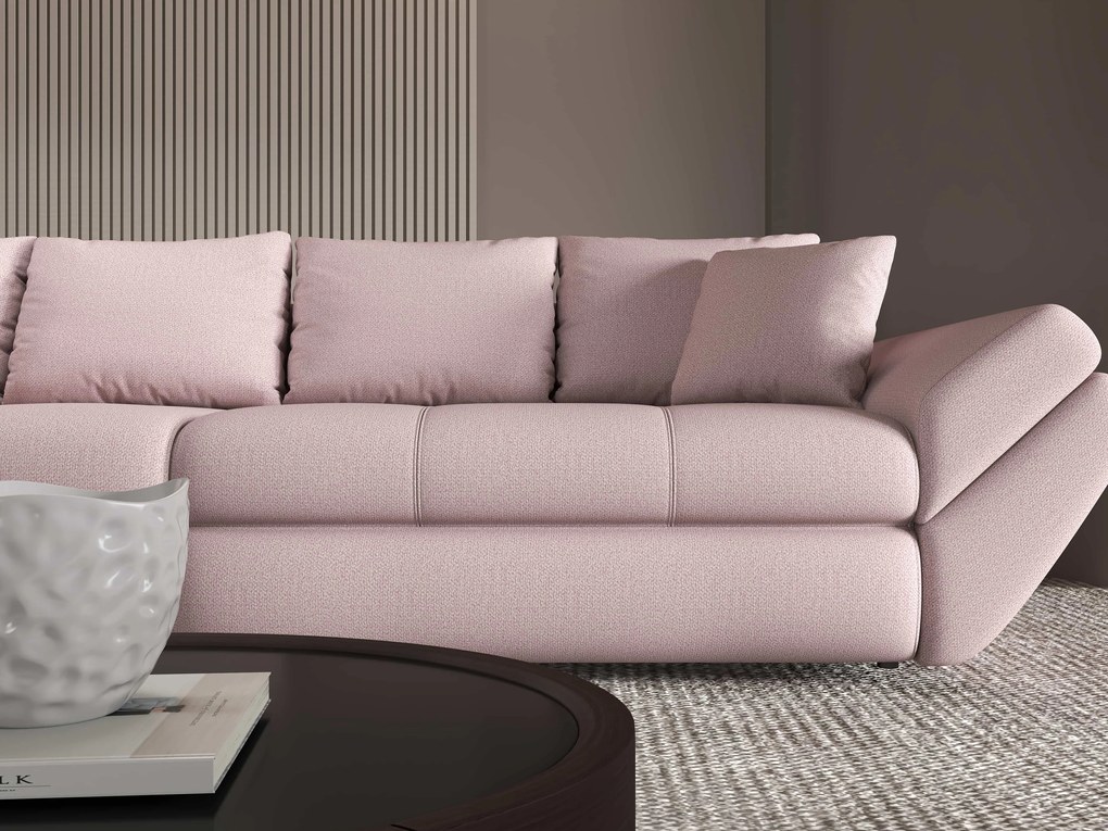 Canapea extensibilă dumonde cu ladă de depozitare si sezut confortabil din spuma high-density, Loana Enjoy Roz 300x100 cm