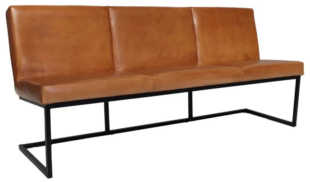 Banca dining din piele naturala de bivol ✔ model FLEET | Dimensiuni: 240x60x87x52 cm