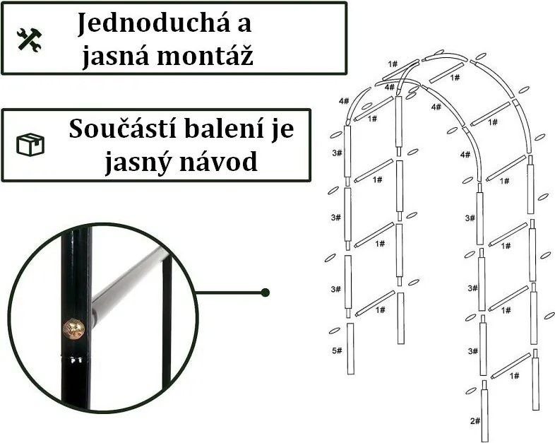 Arcada de grădină Anaterra pentru plante cățărătoare, 2 buc,