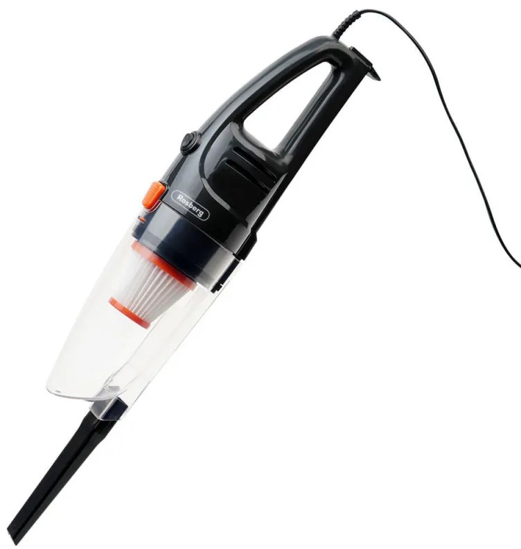 Aspirator vertical Rosberg R51001A, 600W, 800 ml, Filtru HEPA, Manual, Negru