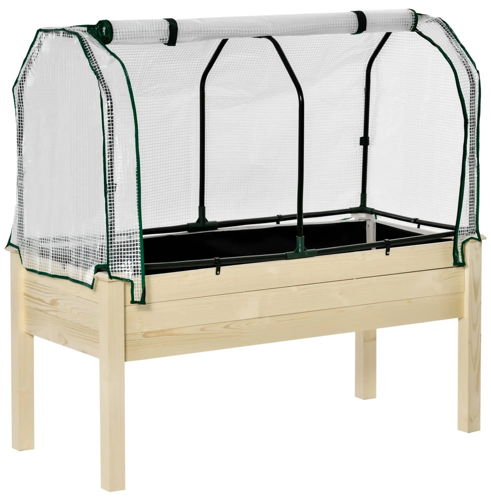 Outsunny Sera Jardiniera Lemn pentru Plante, Design Compact 121x55x117cm, Ideală pentru Grădină | Aosom Romania