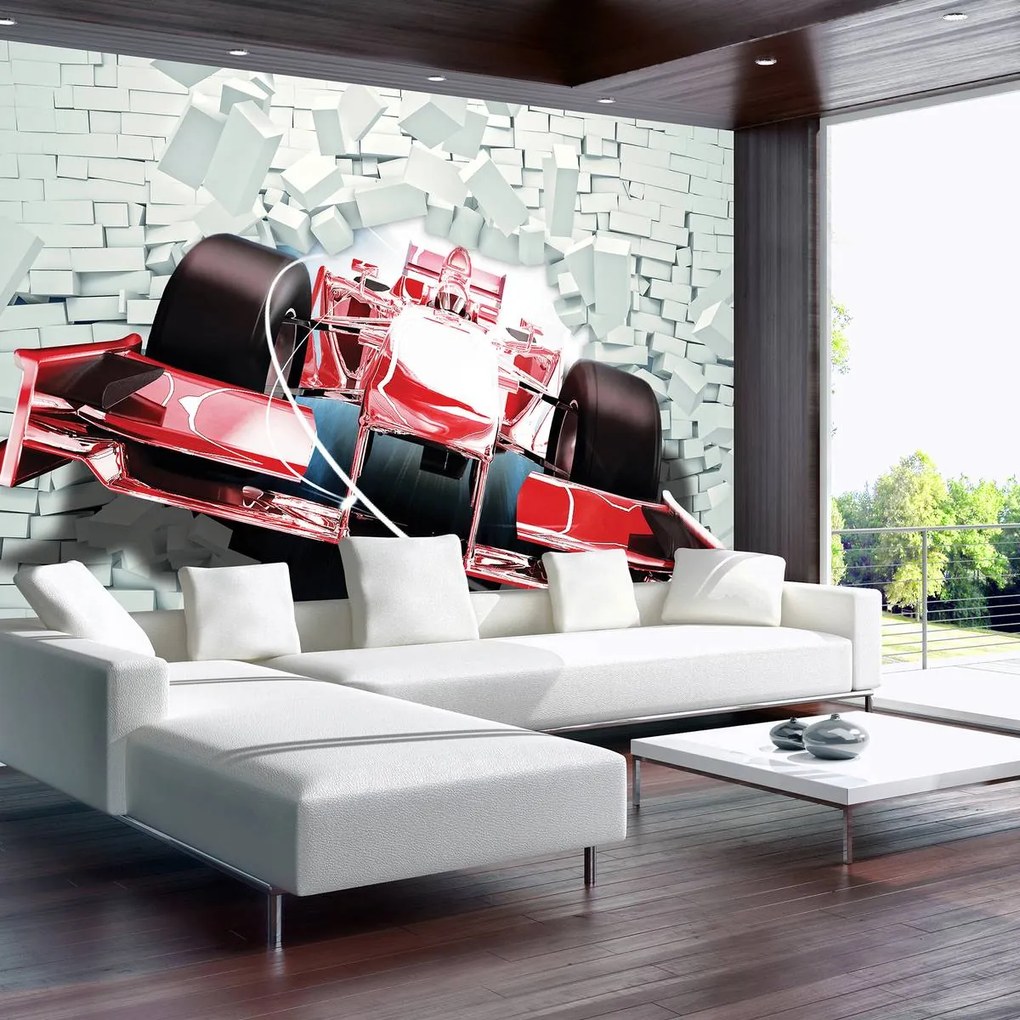 Fototapet - Formula 1 roșie 3D F1 (254x184 cm)