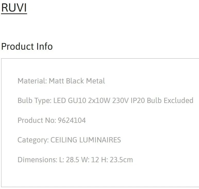 Lustra aplicata metalica design retro RUVI 2 negru