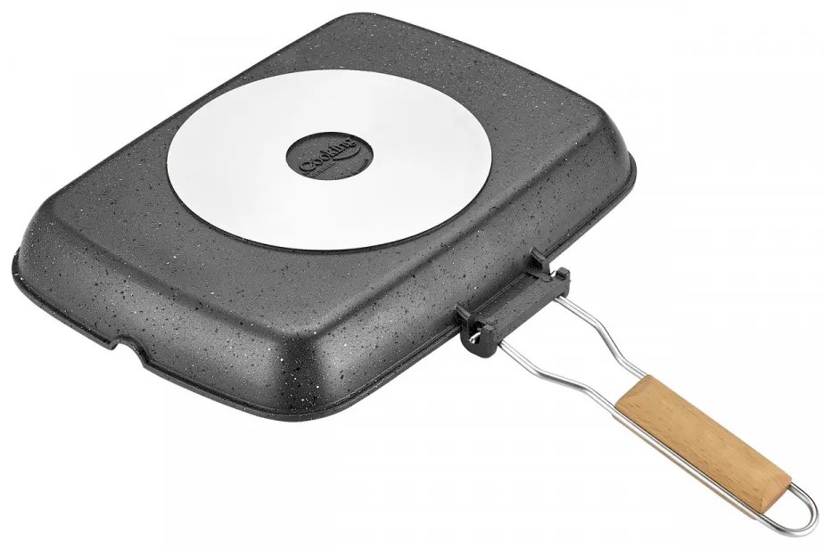 Tigaie grilll cu maner detasabil, Cooking by Heinner, 35 x 25 x 4.5 cm, aluminiu turnat cu invelis non-stick