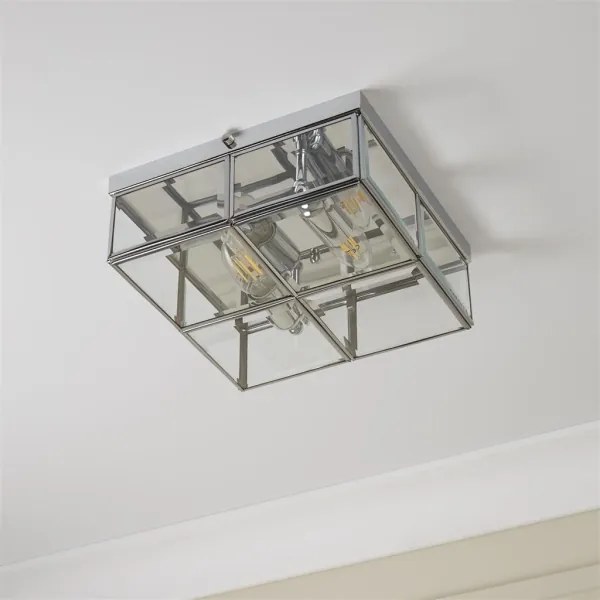 Searchlight - Plafonieră FLUSH 2xE14/40W/230V crom