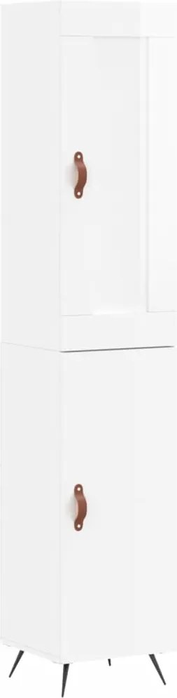 vidaXL Dulap înalt, alb extralucios, 34,5x34x180 cm, lemn prelucrat