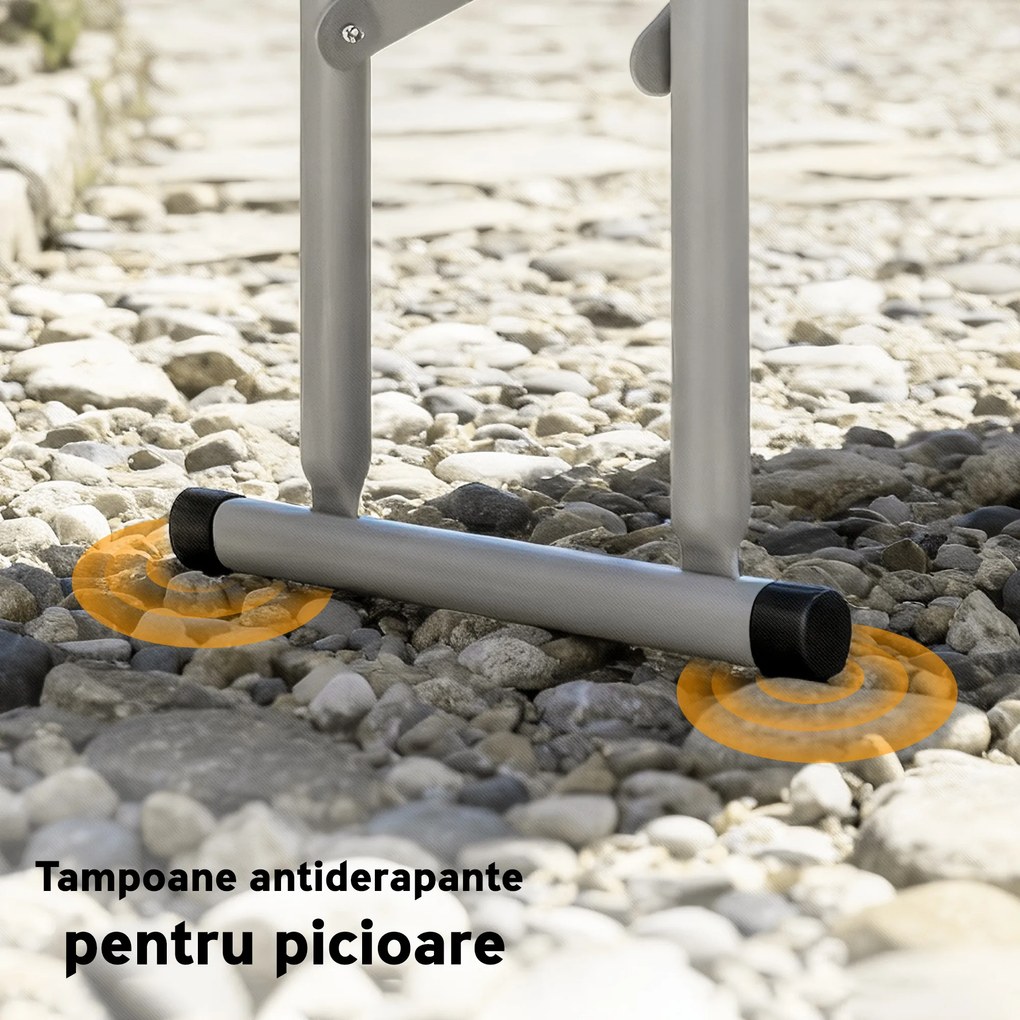 Outsunny Set Masă de Camping Pliabilă cu 2 Scaune, 180x74x74 cm, Alb | Aosom Romania