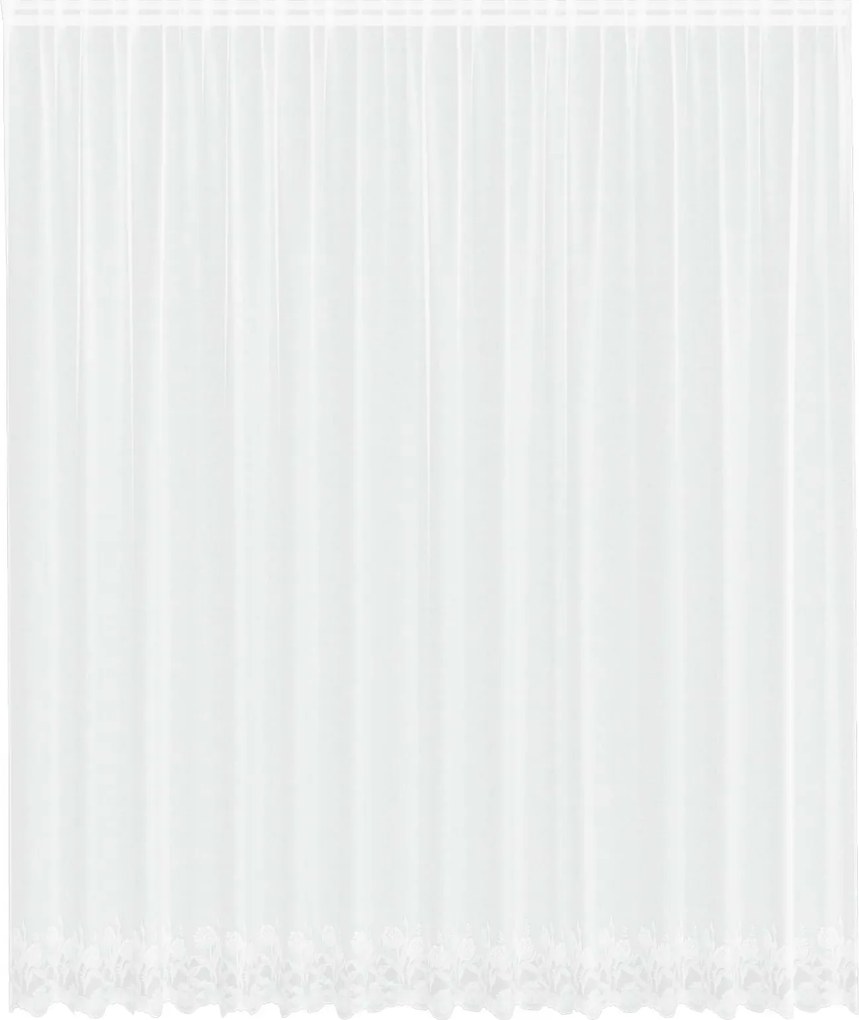 vidaXL Cortină din Dantelă cu perdele Alb 400 ×300 cm Poliester