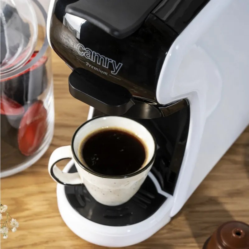 Espressor cafea macinata si capsule 9 in 1 Camry CR 4414, 3000W, 19 bar, Negru/Alb