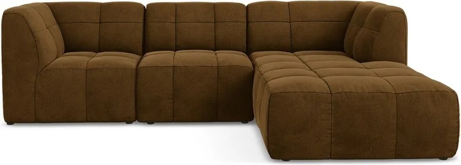 Colțar galben muștar cu tapițerie din catifea (cu colț pe partea dreaptă/cu șezlong) Aloha – Makamii