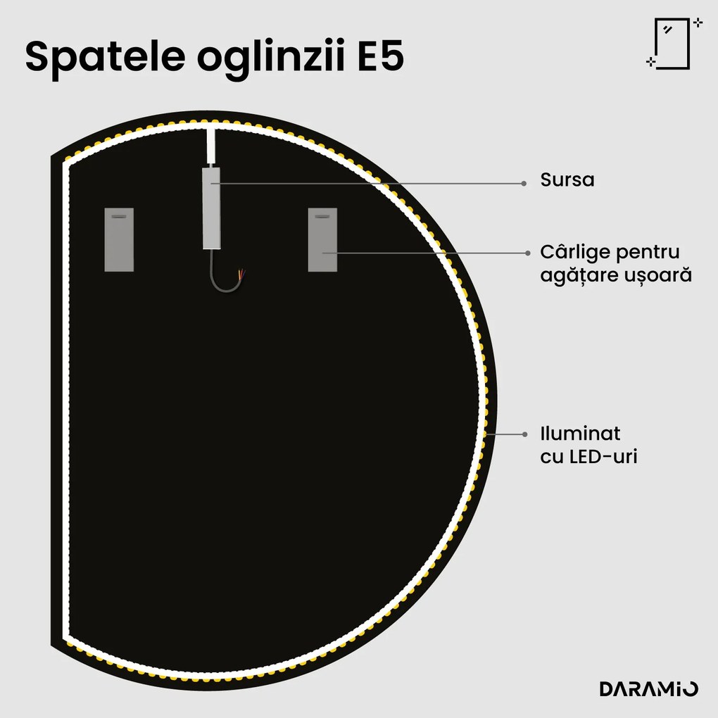 Oglindă rotundă cu iluminare LED E5