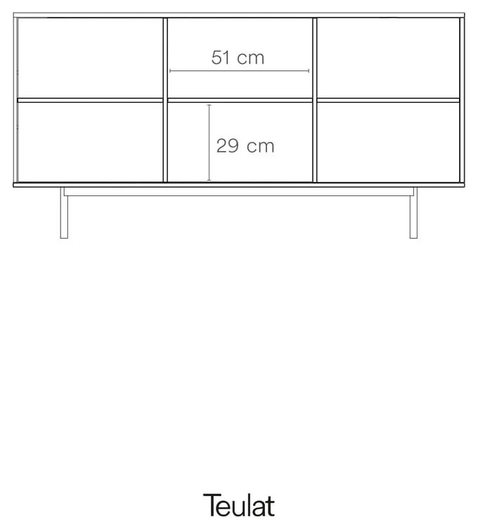 Comodă gri joasă 159x80 cm Sierra – Teulat