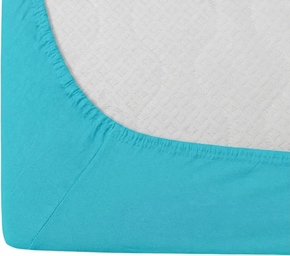 Cearsaf Jersey HIGHFIT turcoaz 180 x 200 cm