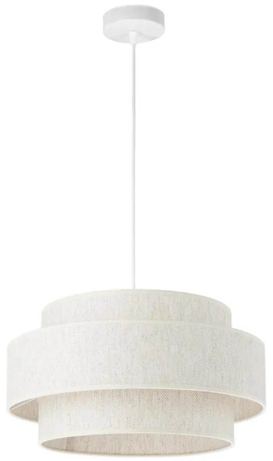 Lustră suspendată pe cablu BOHO, 1x E27/60W/230V, Ø 40 cm, alb