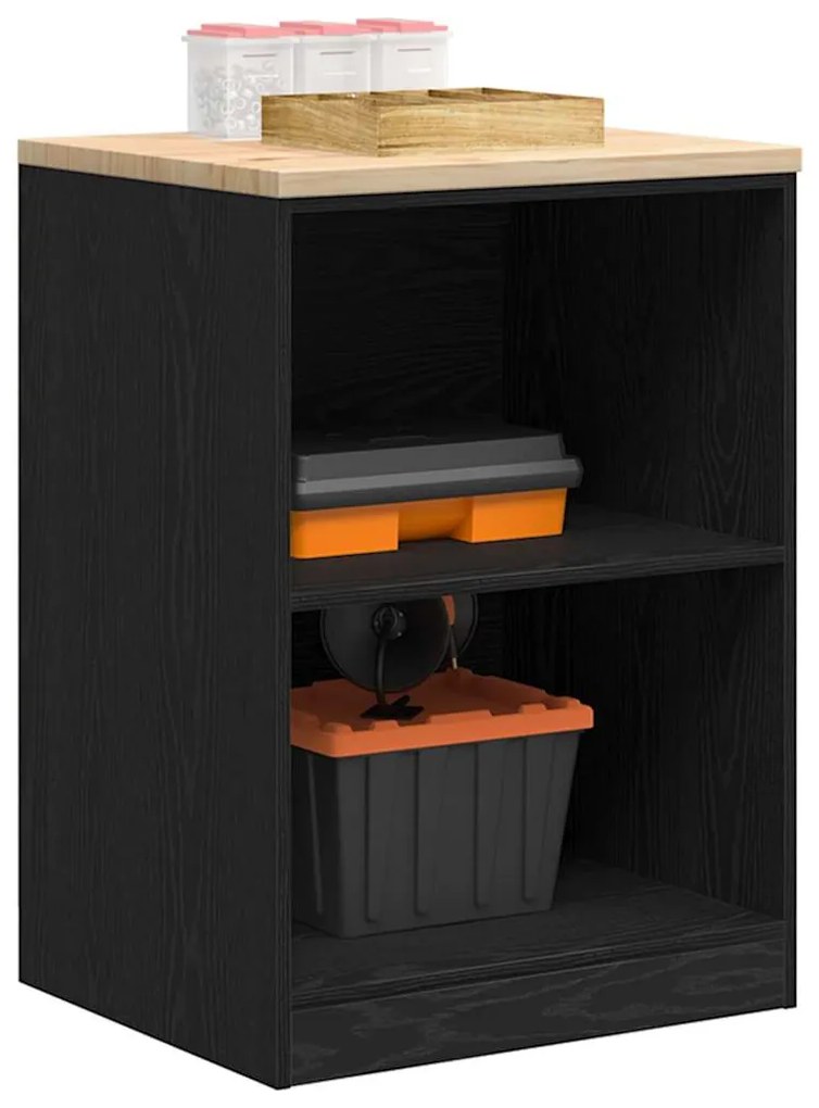 vidaXL Dulap depozitare garaj negru 60x51x85 cm lemn masiv de pin
