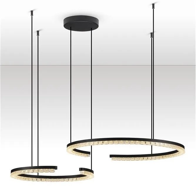 Lustra circulara aluminiu negru GREAMY D-93cm