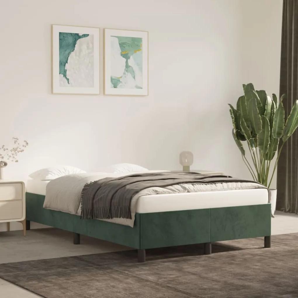 347315 vidaXL Cadru de pat, verde închis, 120x200 cm, catifea