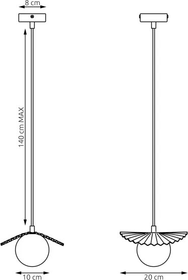 Lustru cu cablu FLORA 1xG9/8W/230V bej