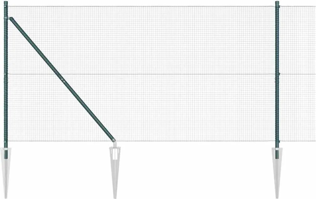 vidaXL Stâlp de gard. Verde 10 x 1,4 m (plasă 16 x 16 mm) Oțel și PVC